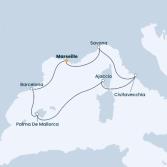 France, Italy, Corsica (France), Balearic Islands, Spain