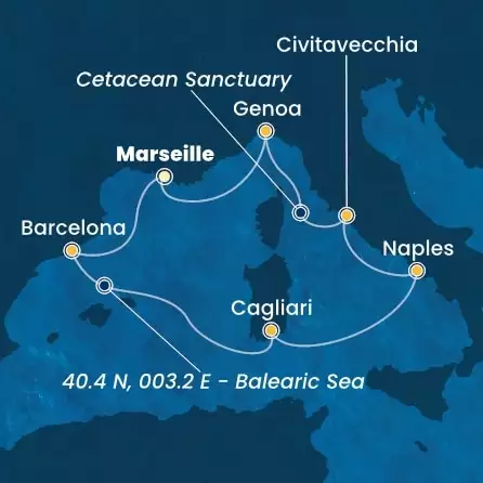 COSTA SMERALDA - trasa 6 nocy podróż z: MARSEILLES w dniu 19/10/2024 - France, Spain, Italy