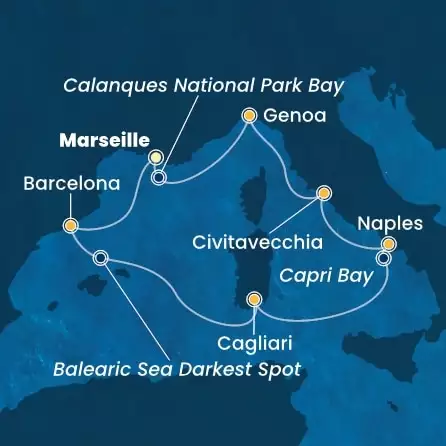 COSTA TOSCANA - trasa 6 nocy podróż z: MARSEILLES w dniu 25/07/2026 - France, Spain, Italy