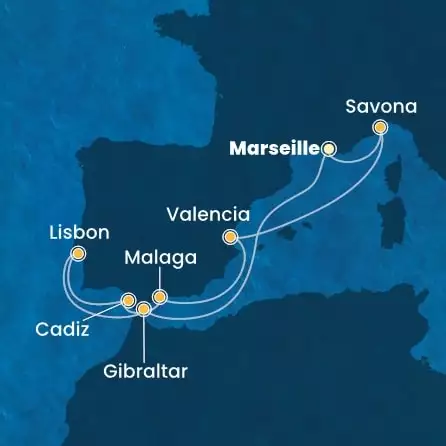 COSTA FAVOLOSA - trasa 9 nocy podróż z: MARSEILLES w dniu 01/11/2024 - France, Gibraltar, Portugal, Spain, Italy