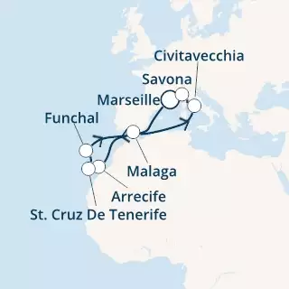 France, Canary Islands, Madeira , Spain, Italy
