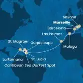 France, Italy, Spain, Canary Islands, Antilles, Dominican Republic