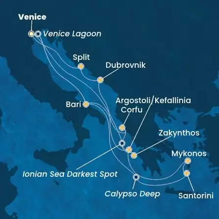 COSTA DELIZIOSA - trasa 13 nocy podróż z: Venice (Marghera) w dniu 27/06/2026 - Italy, Greece, Croatia