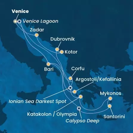 COSTA DELIZIOSA - trasa 13 nocy podróż z: Venice (Marghera) w dniu 30/05/2026 - Italy, Greece, Croatia, Montenegro