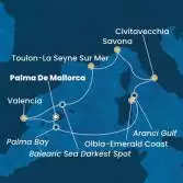 Balearic Islands, Italy, France, Spain