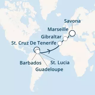 Antilles, Canary Islands, Gibraltar, France, Italy