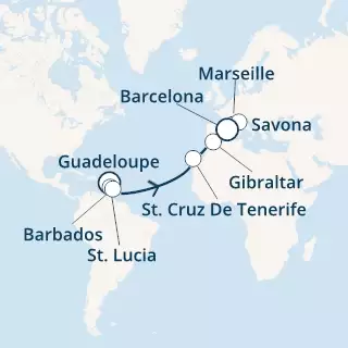 Antilles, Canary Islands, Gibraltar, France, Italy, Spain