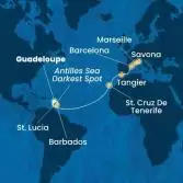 Antilles, Canary Islands, Morocco, Spain, France, Italy