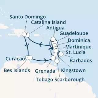 COSTA FAVOLOSA - trasa 17 nocy podróż z: GUADELOUPE w dniu 28/12/2020 - Antilles, Dominican Republic, Dominica, Trinidad and Tobago