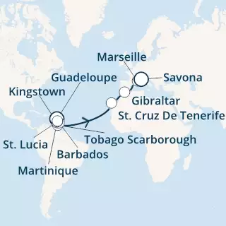 Antilles, Trinidad and Tobago, Canary Islands, Gibraltar, France, Italy