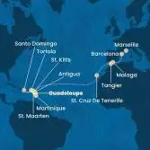 Antilles, Virgin Islands, Canary Islands, Morocco, Spain, France