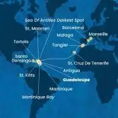 Antilles, Virgin Islands, Canary Islands, Morocco, Spain, France