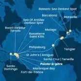 Antilles, Virgin Islands, Canary Islands, Morocco, Spain, France