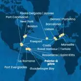 Antilles, Virgin Islands, Dominican Republic, Bahamas, Florida (USA), United States, The Azores, Portugal, Spain, France, Italy