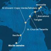 Brazil, Cape Verde, Canary Islands, Morocco, Spain, France