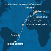 Brazil, Cape Verde, Canary Islands, Morocco, Spain, France, Italy