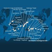 Chile, Polynesia, Tonga, Fiji, Australia, Japan, South Korea, Taiwan, China, Vietnam, Singapore, Malaysia, Sri Lanka, Maldives