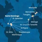 Antilles, Canary Islands, Morocco, Spain, France
