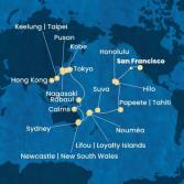 USA, Hawaii, Polynesia, Fiji, New Caledonia, Australia, Japan, South Korea, Taiwan, China
