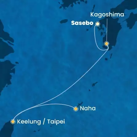 COSTA SERENA - trasa 3 nocy podróż z: SASEBO (JAPAN) w dniu 15/04/2026 - Japan, Taiwan