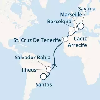 Brazil, Canary Islands, Spain, France, Italy
