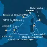 Italy, France, Spain, Balearic Islands