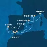 Italy, Spain, Gibraltar, Portugal, France
