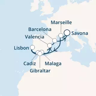 Italy, France, Spain, Portugal, Gibraltar