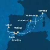 Italy, Spain, Gibraltar, Portugal, France