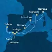 Italy, Spain, Portugal, Gibraltar, France