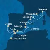 Italy, Spain, Portugal, Morocco, France