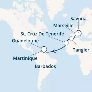 Italy, France, Morocco, Canary Islands, Antilles