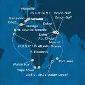 Italy, France, Spain, Canary Islands, Namibia, South Africa, Mauritius, Oman, United Arab Emirates