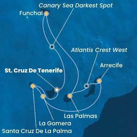 COSTA FORTUNA - trasa 6 nocy podróż z: ST. CRUZ DE TENERIFE w dniu 23/03/2026 - Canary Islands, Spain, Madeira 