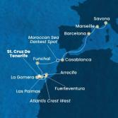 Canary Islands, Spain, Madeira , Morocco, France, Italy