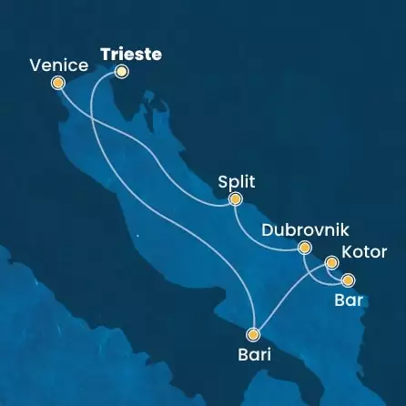 COSTA DELIZIOSA - trasa 6 nocy podróż z: Trieste w dniu 11/04/2026 - Italy, Montenegro, Croatia