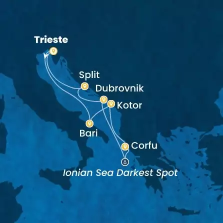 COSTA DELIZIOSA - trasa 7 nocy podróż z: Trieste w dniu 16/10/2027 - Italy, Montenegro, Greece, Croatia