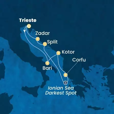 COSTA DELIZIOSA - trasa 7 nocy podróż z: Trieste w dniu 23/10/2027 - Italy, Montenegro, Greece, Croatia