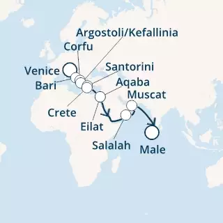 Italy, Greece, Jordan, Israel, Oman, Maldives