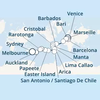 Italy, France, Spain, Canary Islands, Antilles, Chile, Polynesia, New Zealand, Australia