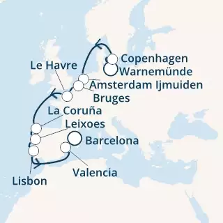 Germany, Denmark, Belgium, France, Spain, Portugal