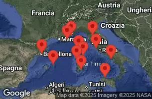 EXPLORA II - trasa 15 nocy podróż z: Barcelona w dniu 08/09/2025 - Spagna, Monaco, Francia, Italia