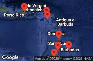 EXPLORA II - trasa 9 nocy podróż z: San Juan w dniu 03/03/2026 - Porto Rico, Grenada, Saint Vincent e Grenadine, Barbados, Martinica, Saint-Barthélemy, Saint Kitts e Nevis, Stati Uniti