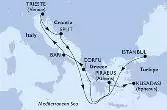 Istanbul,Corfu,Bari,Trieste,Split,Piraeus,Kusadasi