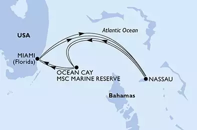 MSC SEASIDE - trasa 7 nocy podróż z: Miami United States w dniu 25/01/2027 - Miami,Nassau,Ocean Cay,Miami,Nassau,Ocean Cay,Miami