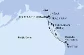 Seattle,Ketchikan,Icy Strait Hoonah,Tracy Arm,Juneau,Victoria,Seattle