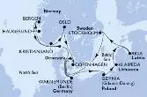 Warnemunde,Gdynia,Klaipeda,Riga,Stockholm,Copenhagen,Warnemunde,Haugesund,Bergen,Kristiansand,Oslo,Copenhagen,Warnemunde