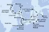 Copenhagen,Warnemunde,Sandnes,Bergen,Lyngdal,Oslo,Copenhagen,Warnemunde,Gdynia,Klaipeda,Riga,Stockholm,Copenhagen