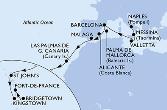 Naples,Messina,Valletta,Barcelona,Palma de Mallorca,Alicante,Malaga,Las Palmas de G.Canaria,St John s,Kingstown,Bridgetown,Fort de France