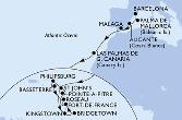 Barcelona,Palma de Mallorca,Alicante,Malaga,Las Palmas de G.Canaria,St John s,Kingstown,Bridgetown,Fort de France,Pointe-a-Pitre,St John s,Philipsburg,Basseterre,Roseau,Fort de France